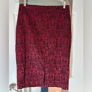Gorgeous Red and Black Brocade Worthington Skirt, Size 12, unworn condition